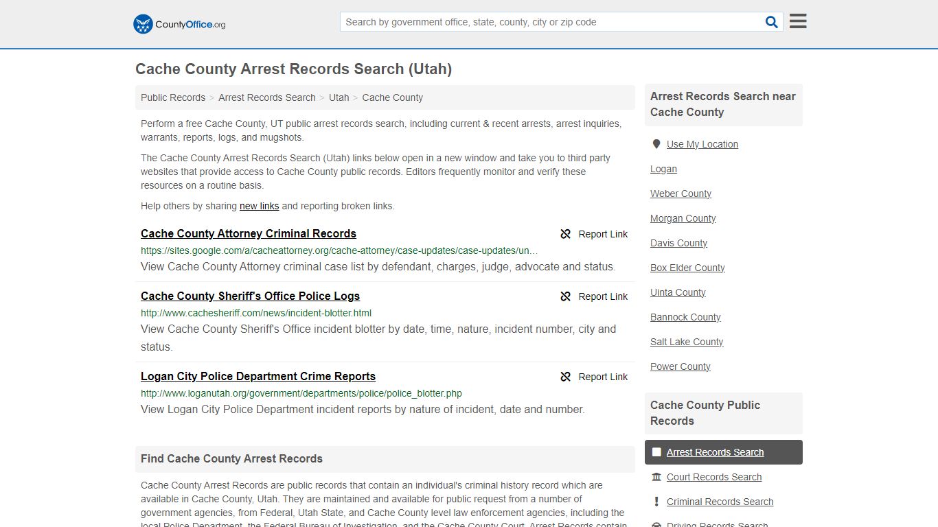 Arrest Records Search - Cache County, UT (Arrests & Mugshots)