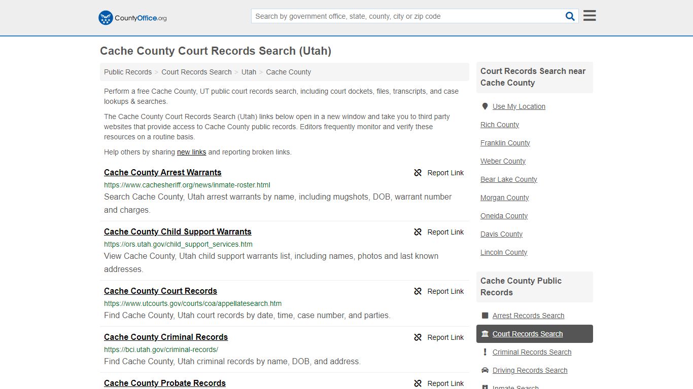 Cache County Court Records Search (Utah) - County Office