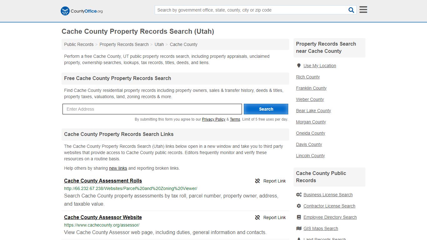 Cache County Property Records Search (Utah) - County Office
